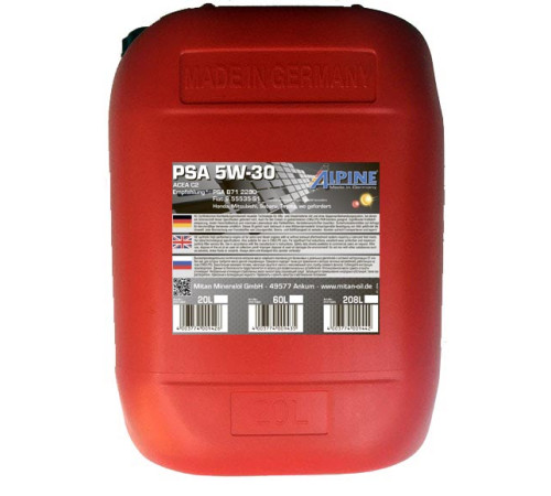 Alpine PSA 5W-30, 20л