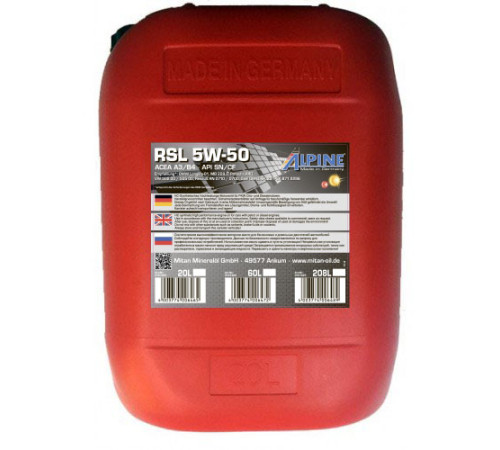 Alpine RSL 5W-50, 20л