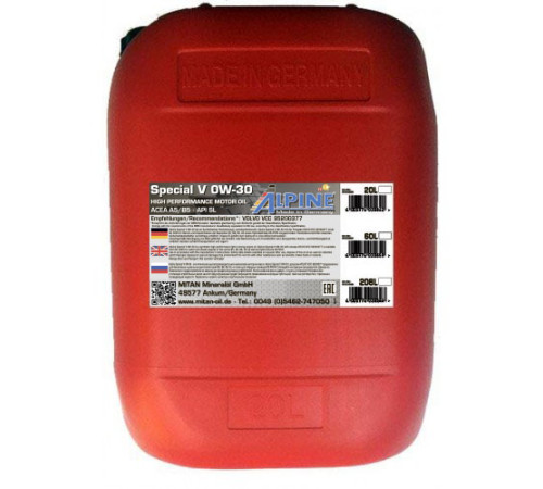 Alpine Special V 0W-30, 20л