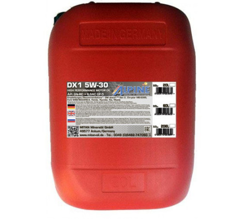 Alpine DX1 5W-30, 20л
