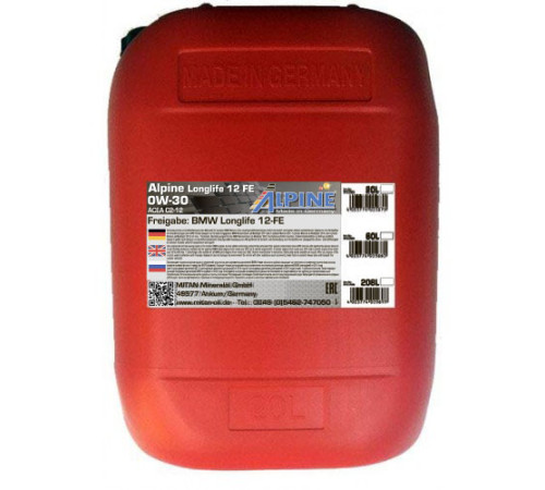Alpine Longlife 12 FE 0W-30, 20л