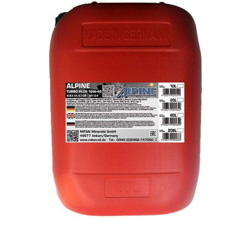 Alpine Turbo Plus 10W-40, 20л